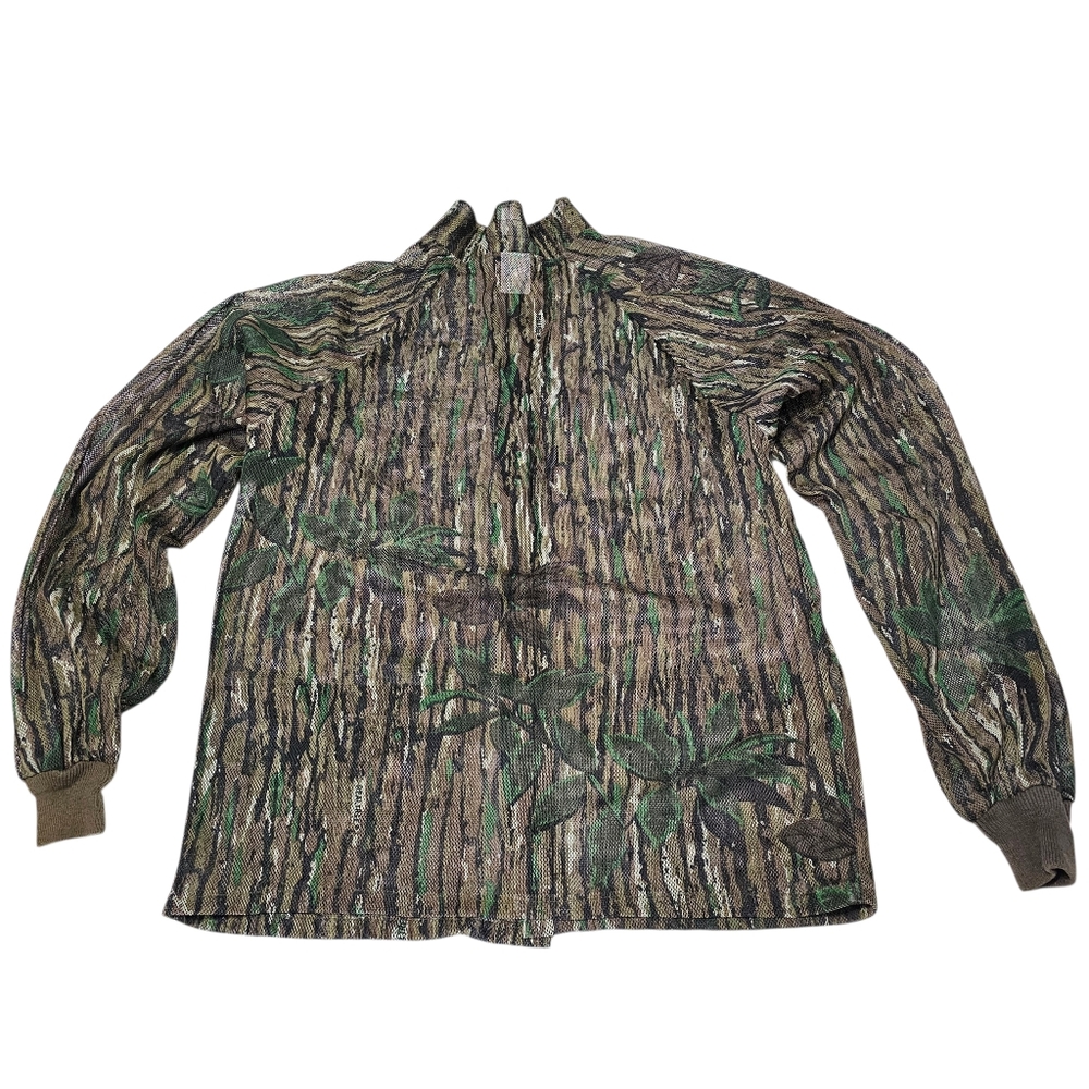 Vtg Rare Rattlers Brand Real Tree Mesh Camo Men's Hunting Jacket & Pants Size L - Picture 4 of 7